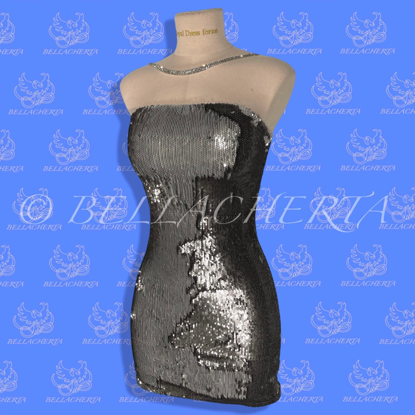 Silver Sequins Mini Dress
