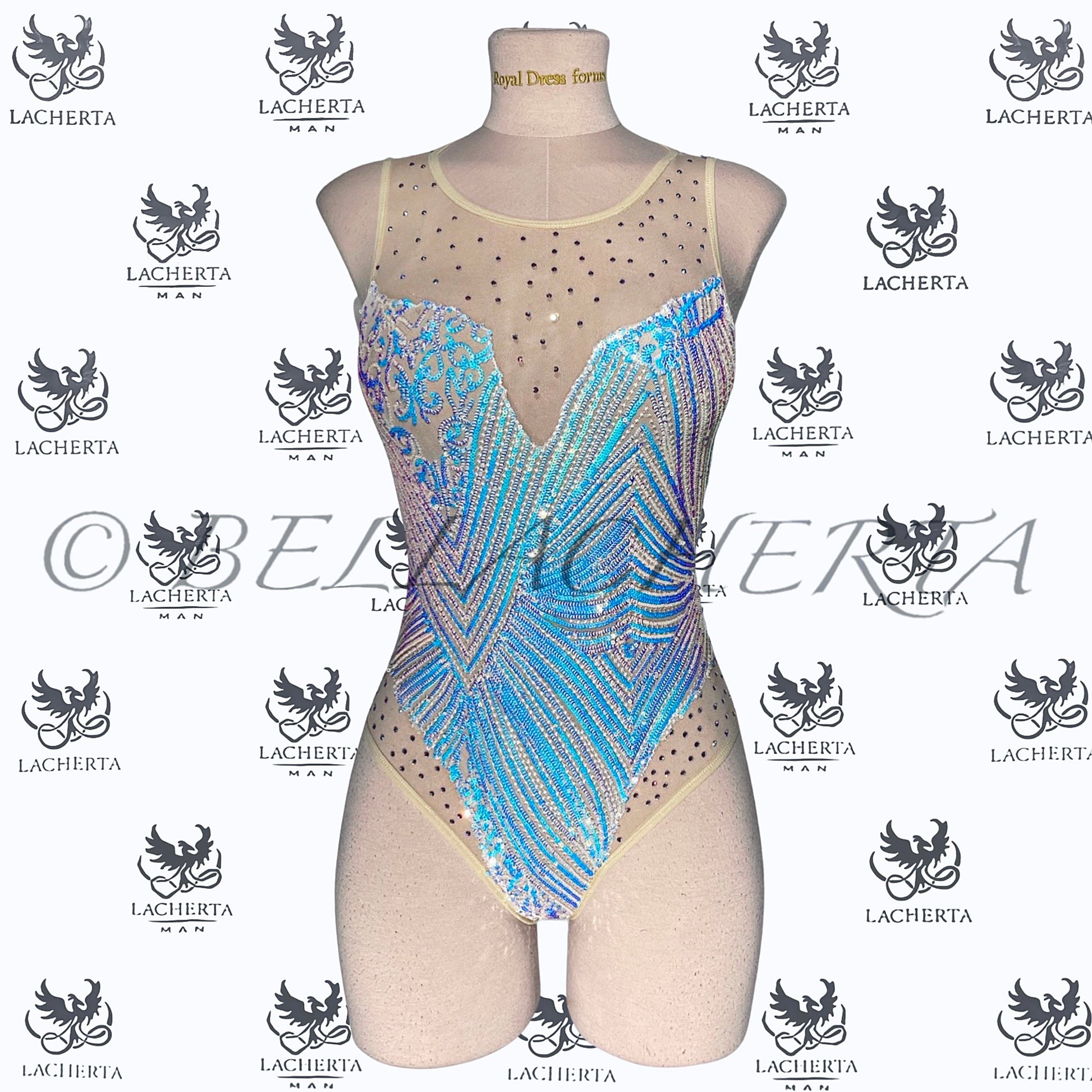 Rhinestone Sequined Dancing Bodysuit