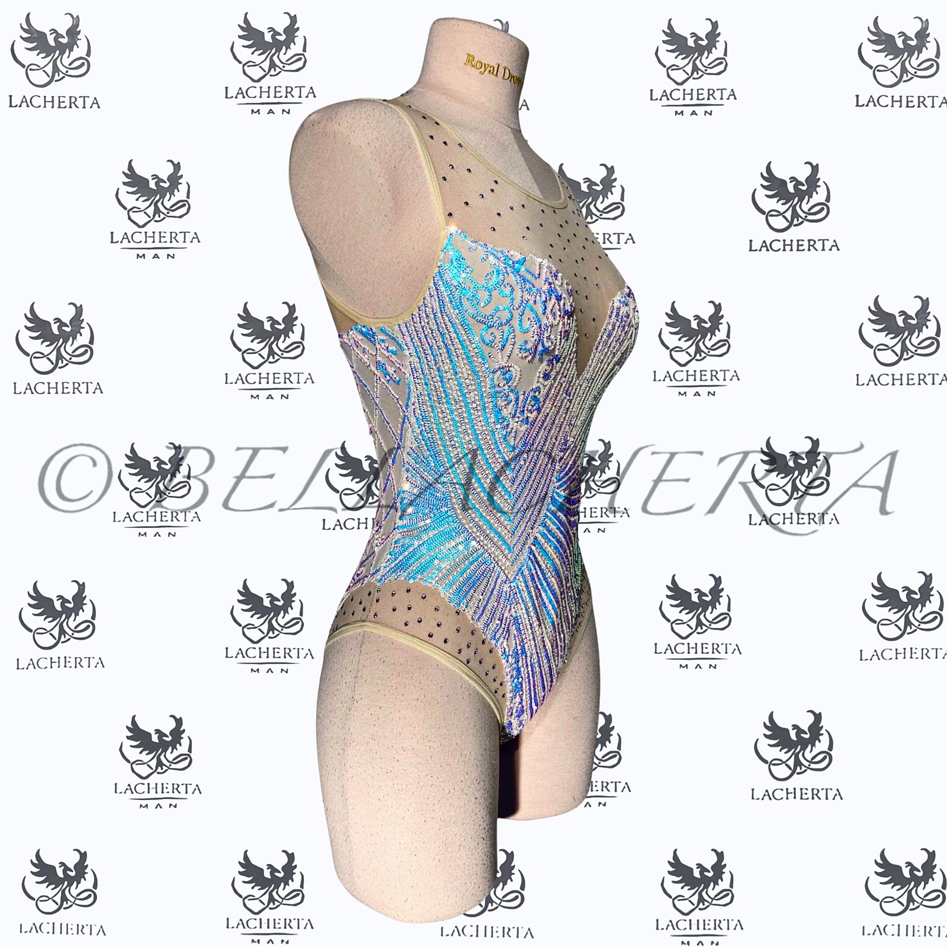 Rhinestone Sequined Dancing Bodysuit