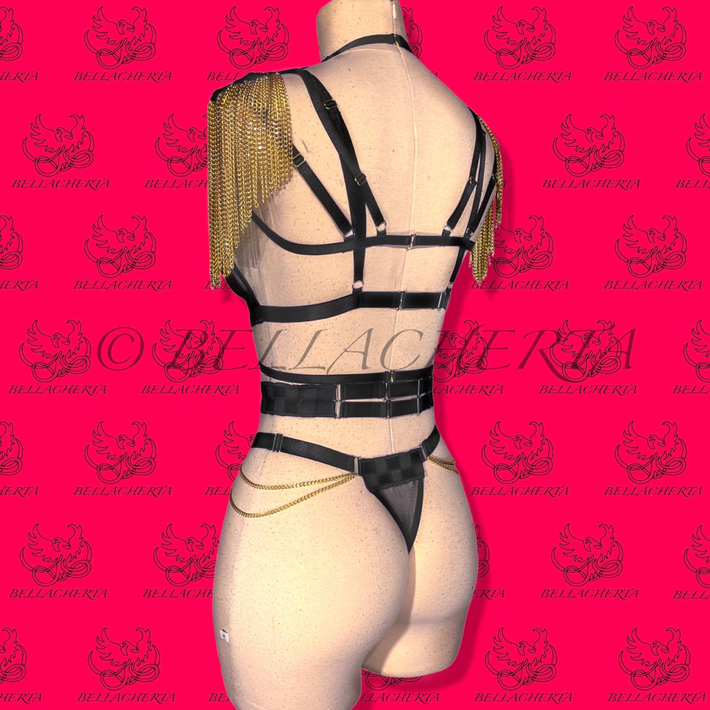 Chainlink and Mesh Lingerie Set Role-Playing Halloween