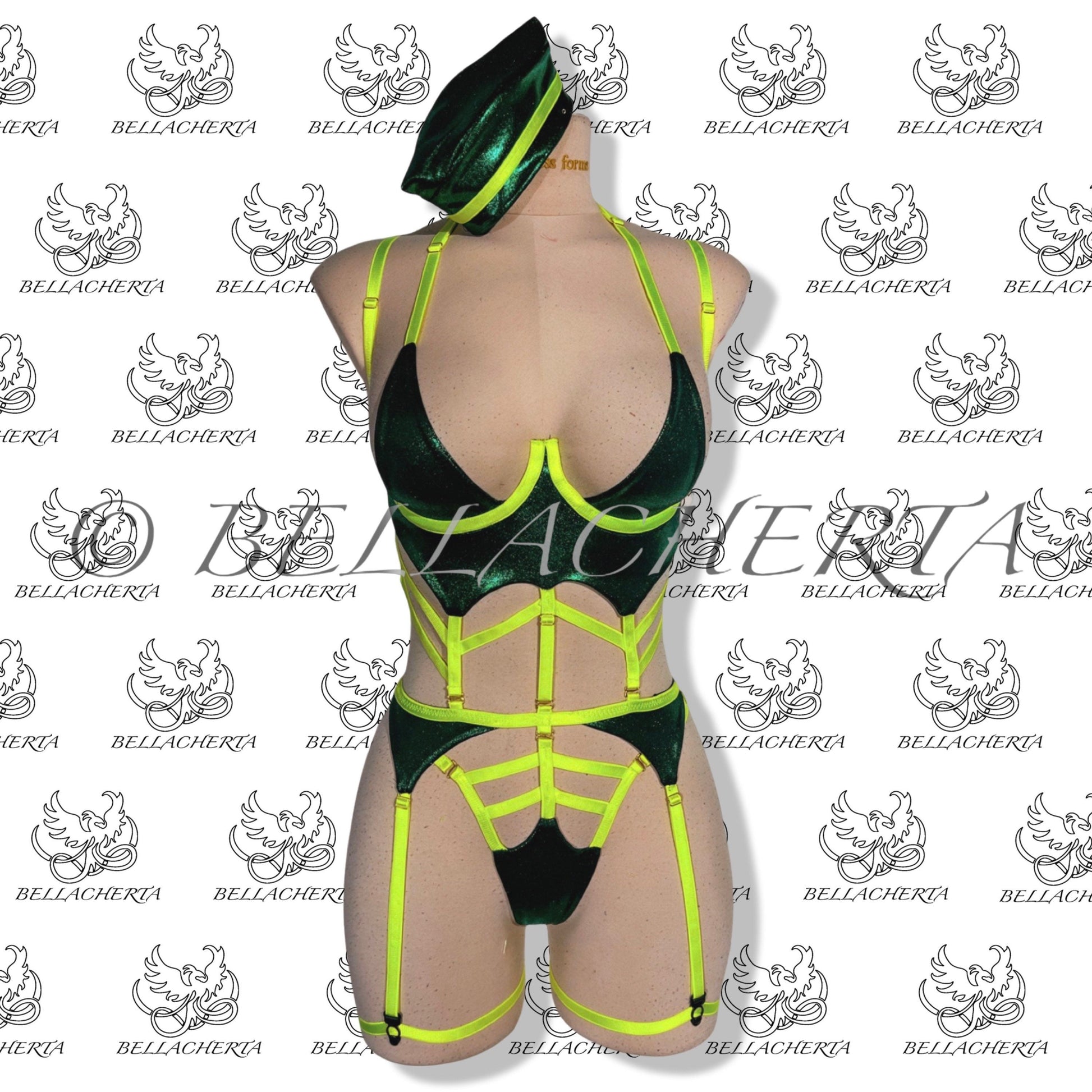 Adjustable Straps Lollipop Army Sexy Role Playing Halloween Lingerie Set