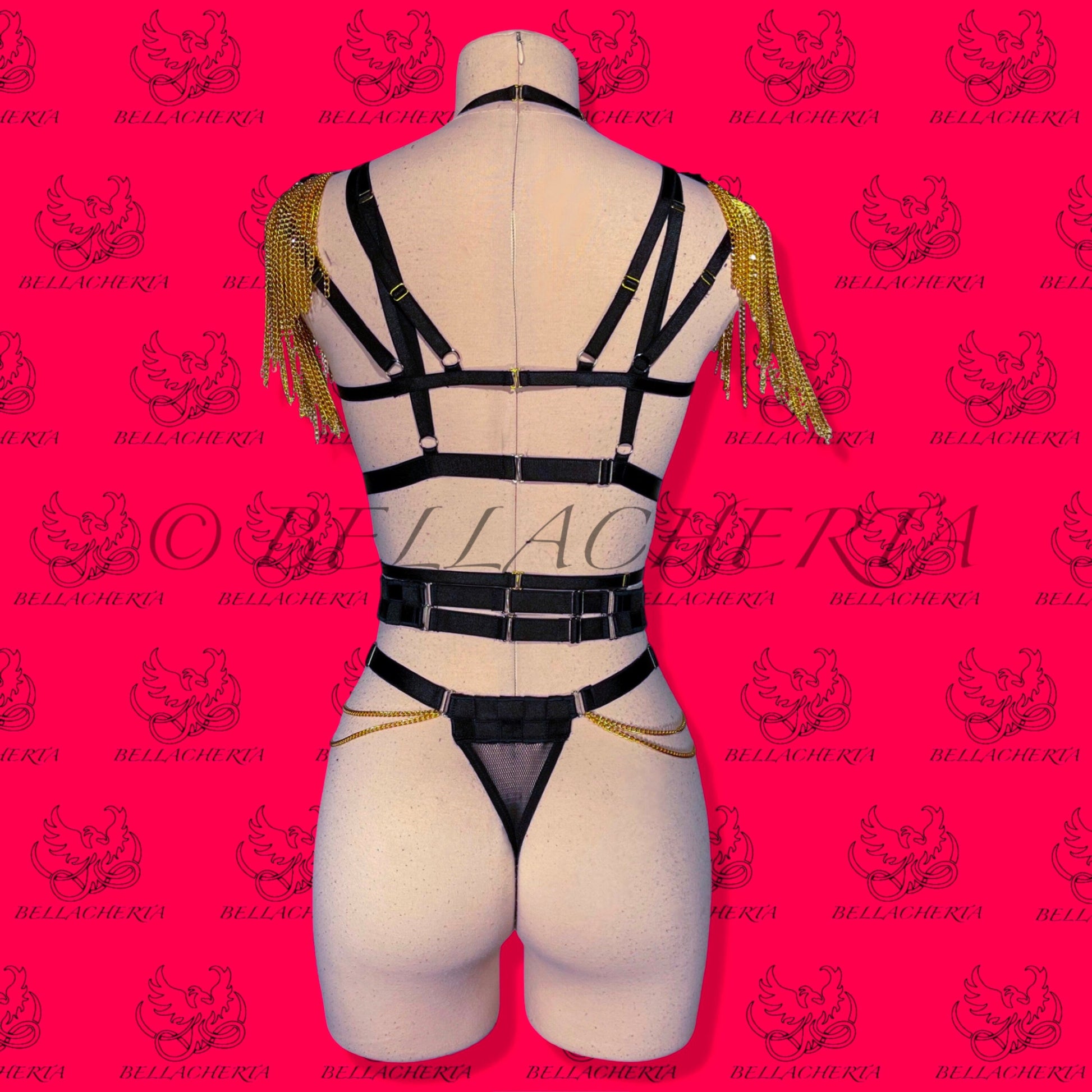 Chainlink and Mesh Lingerie Set Role-Playing Halloween