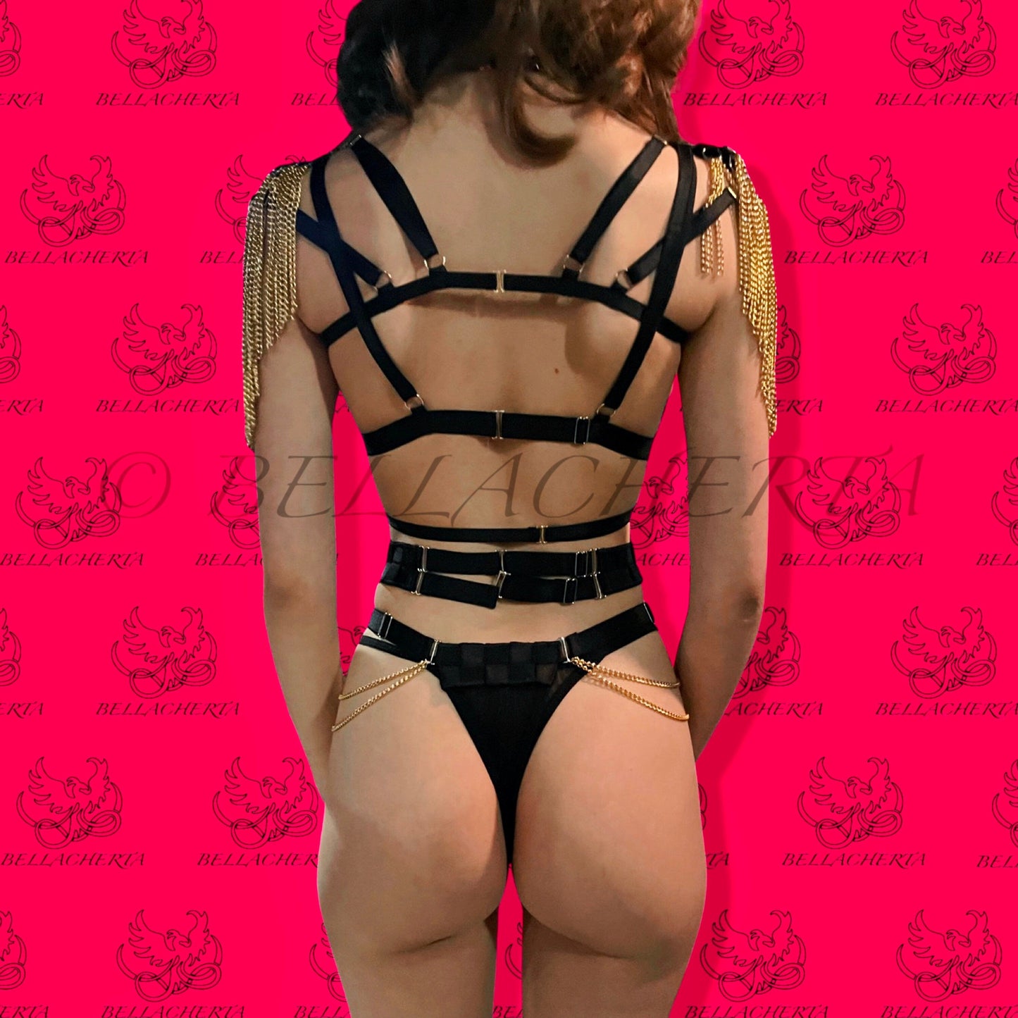 Chainlink and Mesh Lingerie Set Role-Playing Halloween