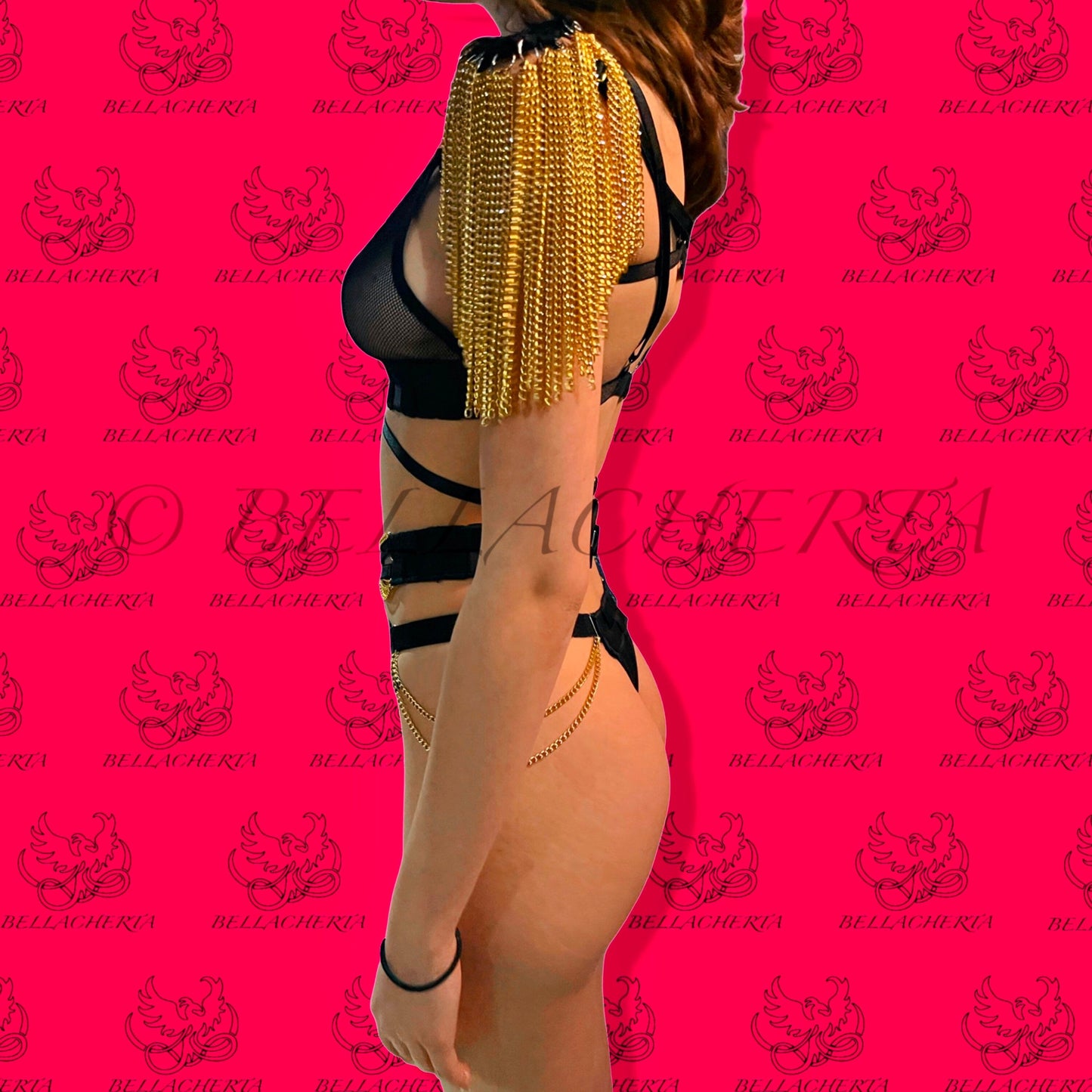 Chainlink and Mesh Lingerie Set Role-Playing Halloween