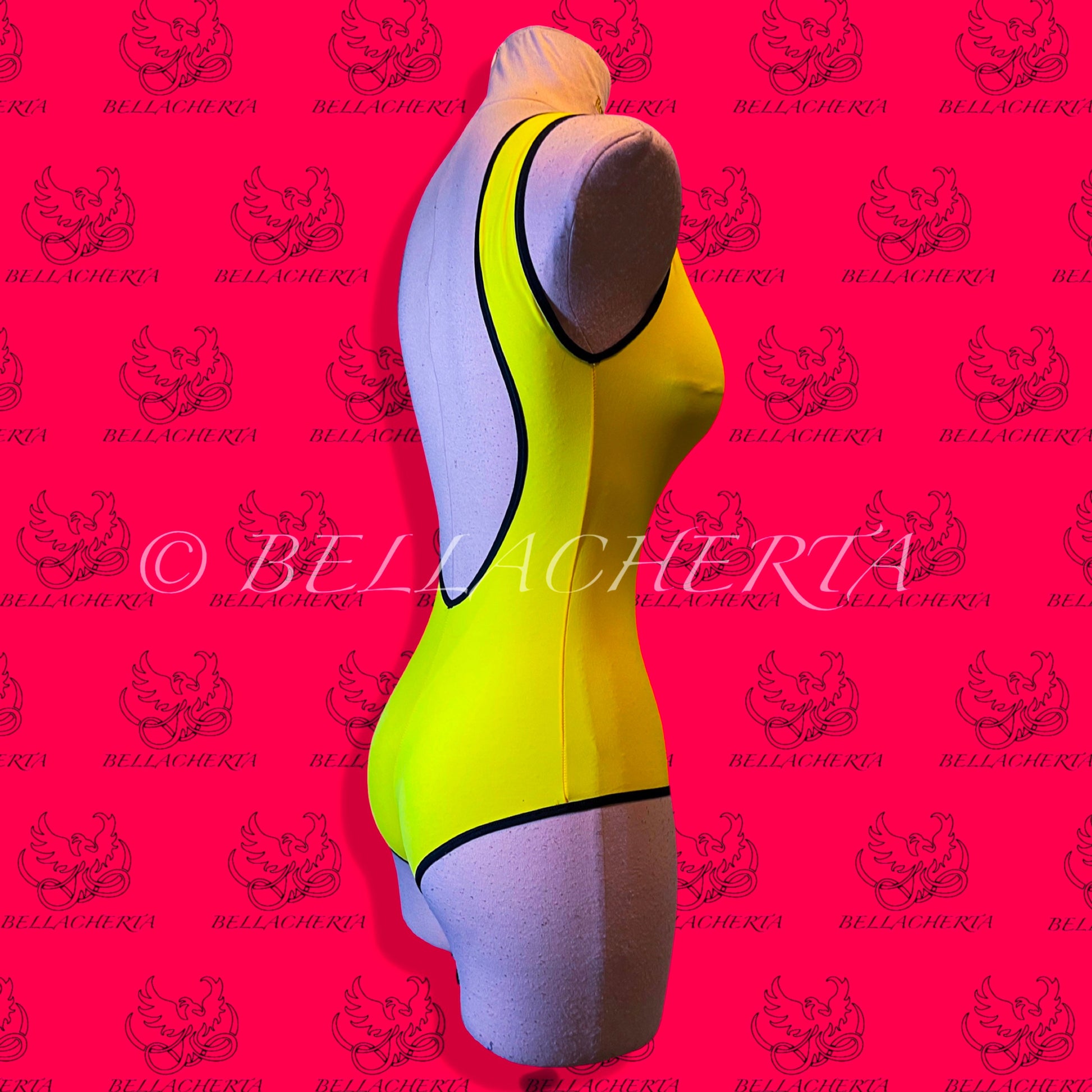 Trim Decorated Neon-bright One-piece Swimsuit