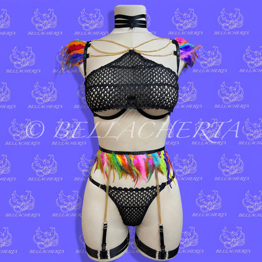 Four-Piece Lingerie Set Sexy Colibri Halloween Costume