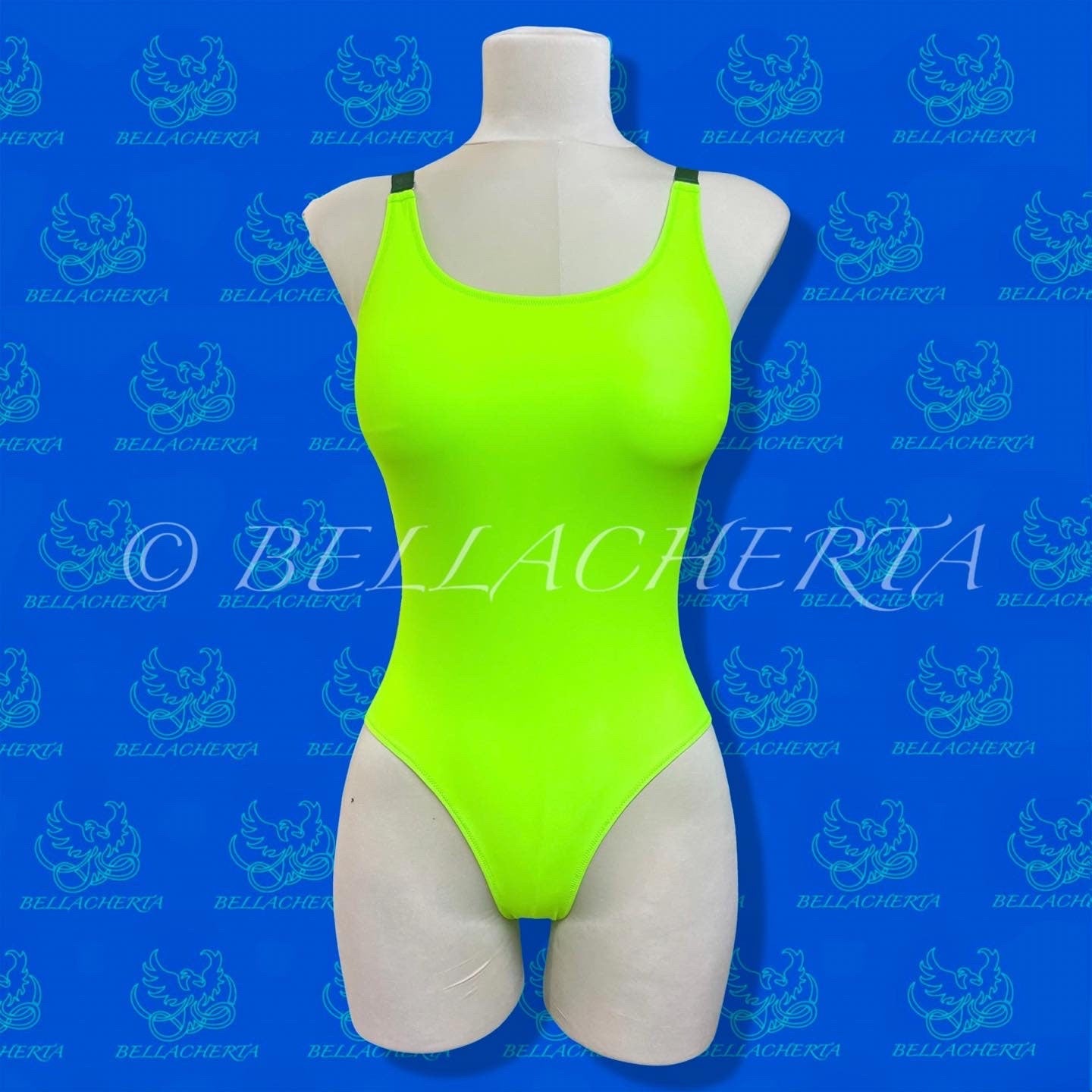 Neon-bright One-piece Swimsuit With Adjustable Straps