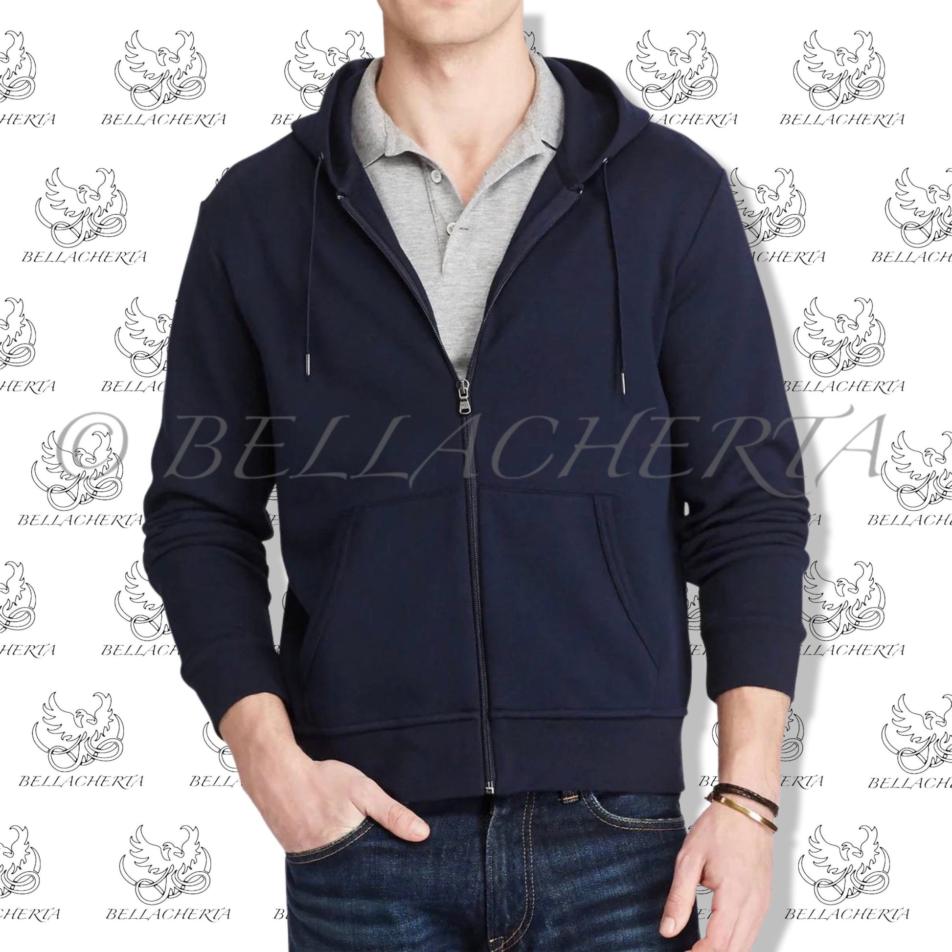 Modern Classic Drawstring Hoodie With Front Zipper