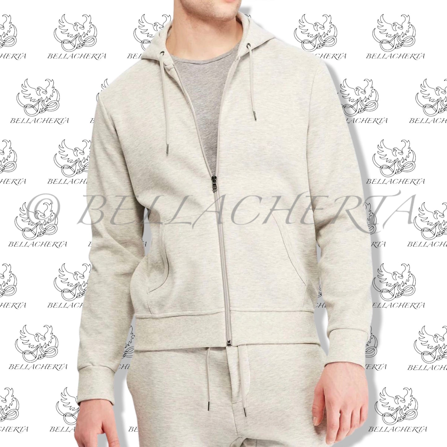 Modern Classic Drawstring Hoodie With Front Zipper