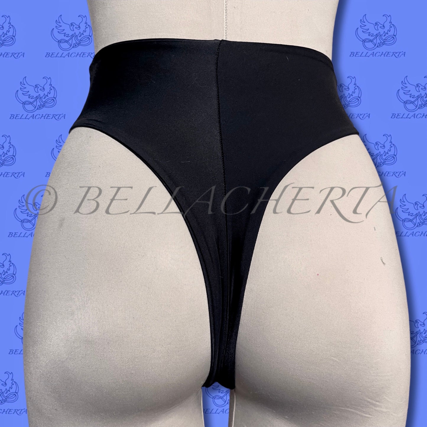 Solid High Waist Thong Back Panties. Made in the USA