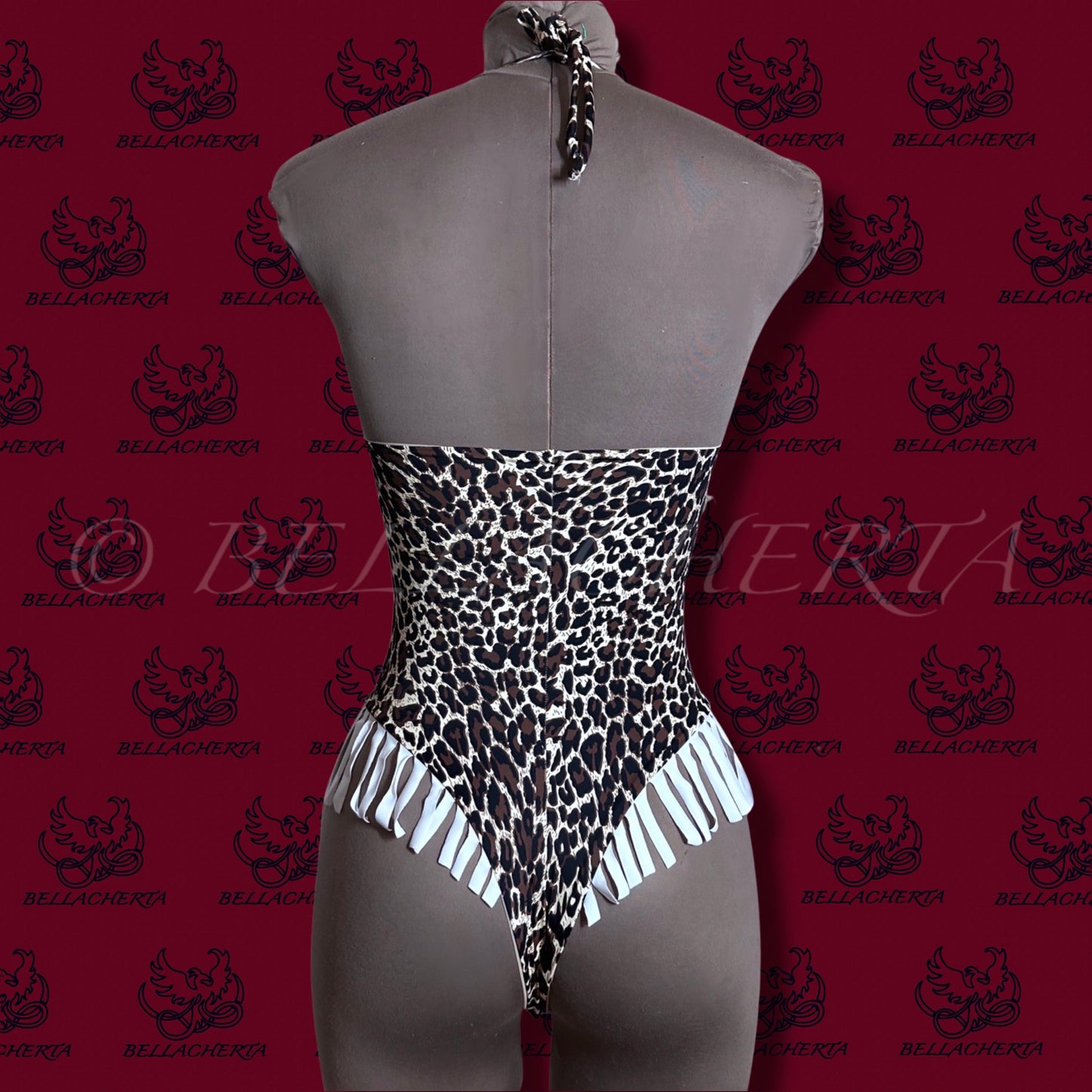 Leopard Print Deep Plunging Classic One-piece Swimsuit