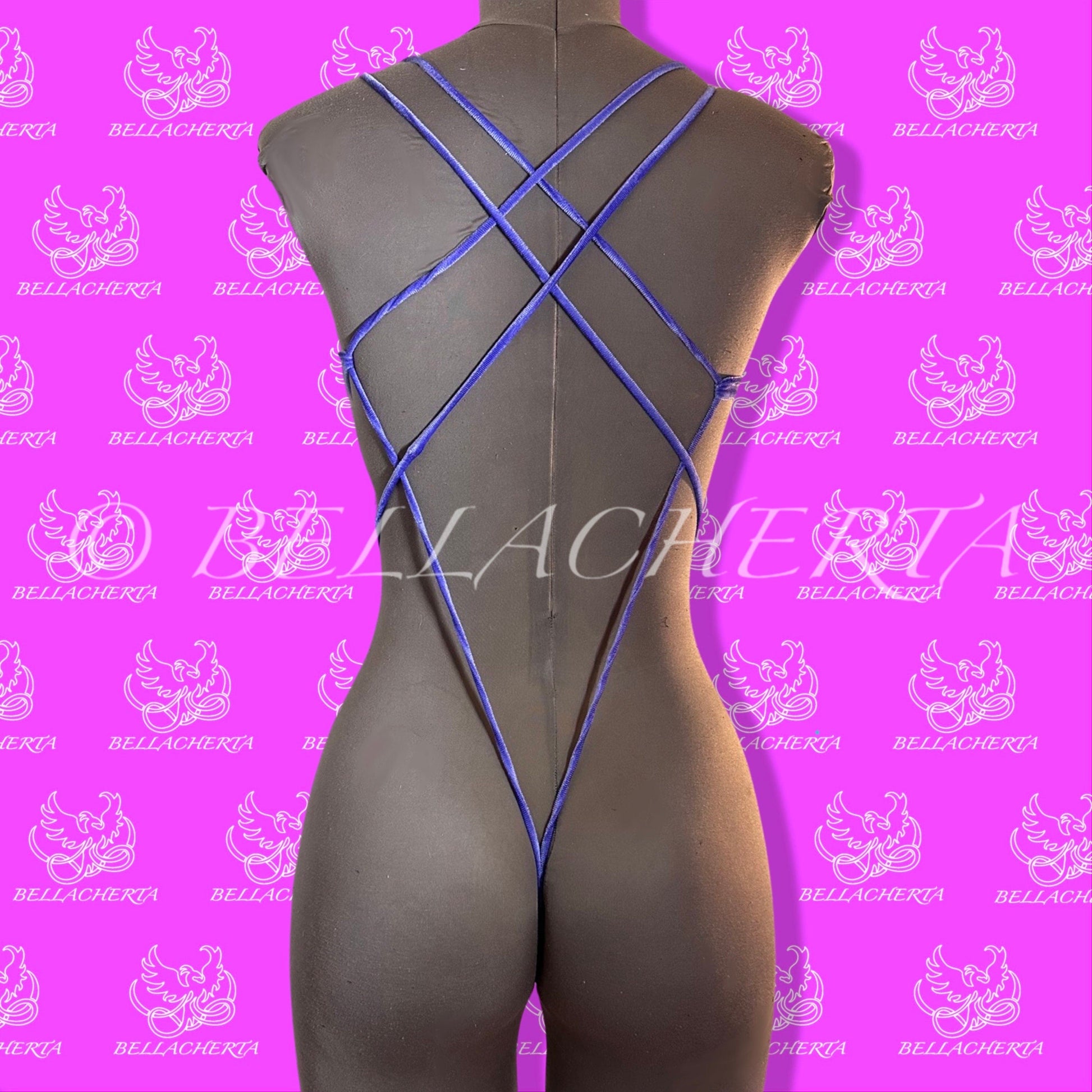 Extreme Bare Back One-piece Swimsuit, G-string T-String bottom, exotic dancewear