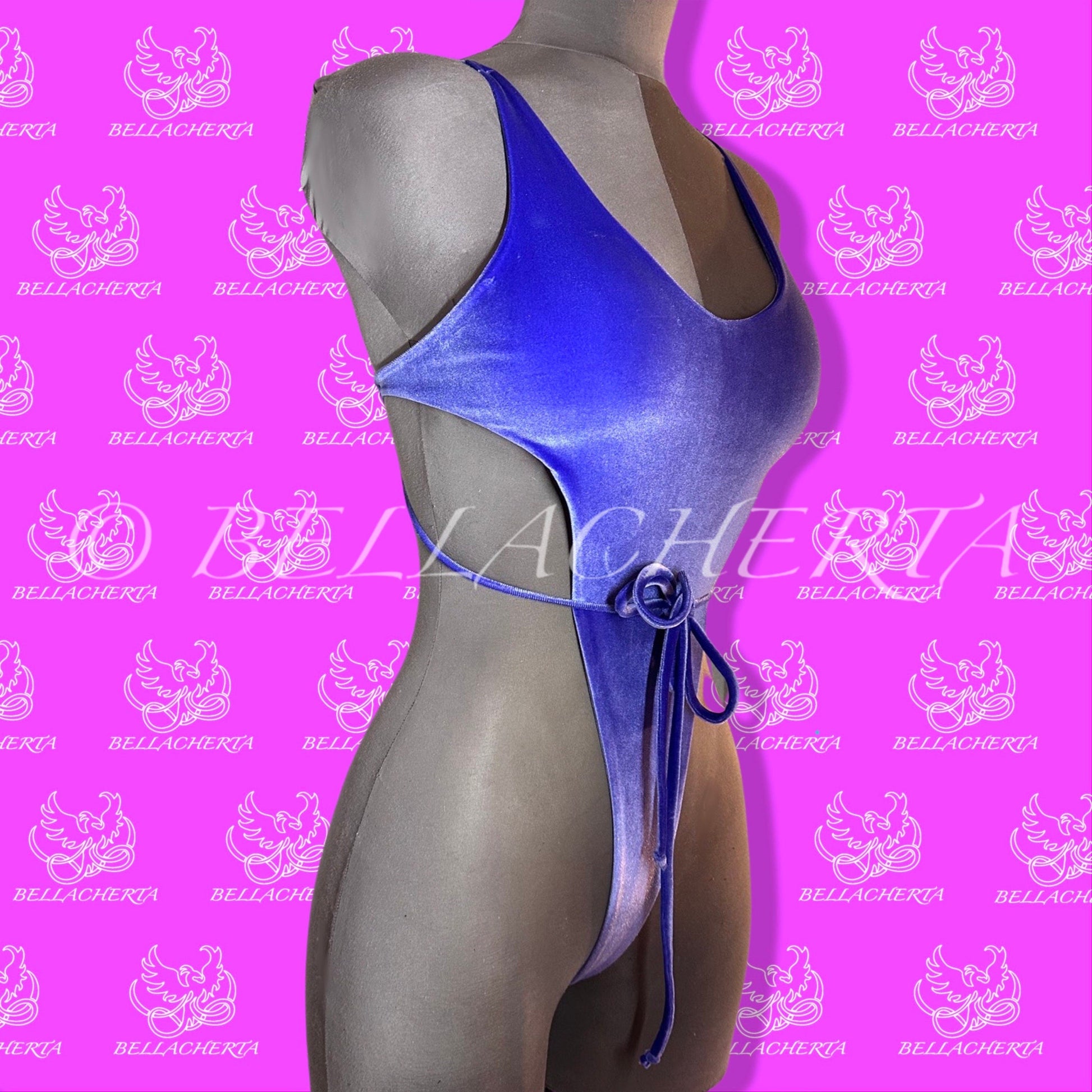 Extreme Bare Back One-piece Swimsuit, G-string T-String bottom, exotic dancewear