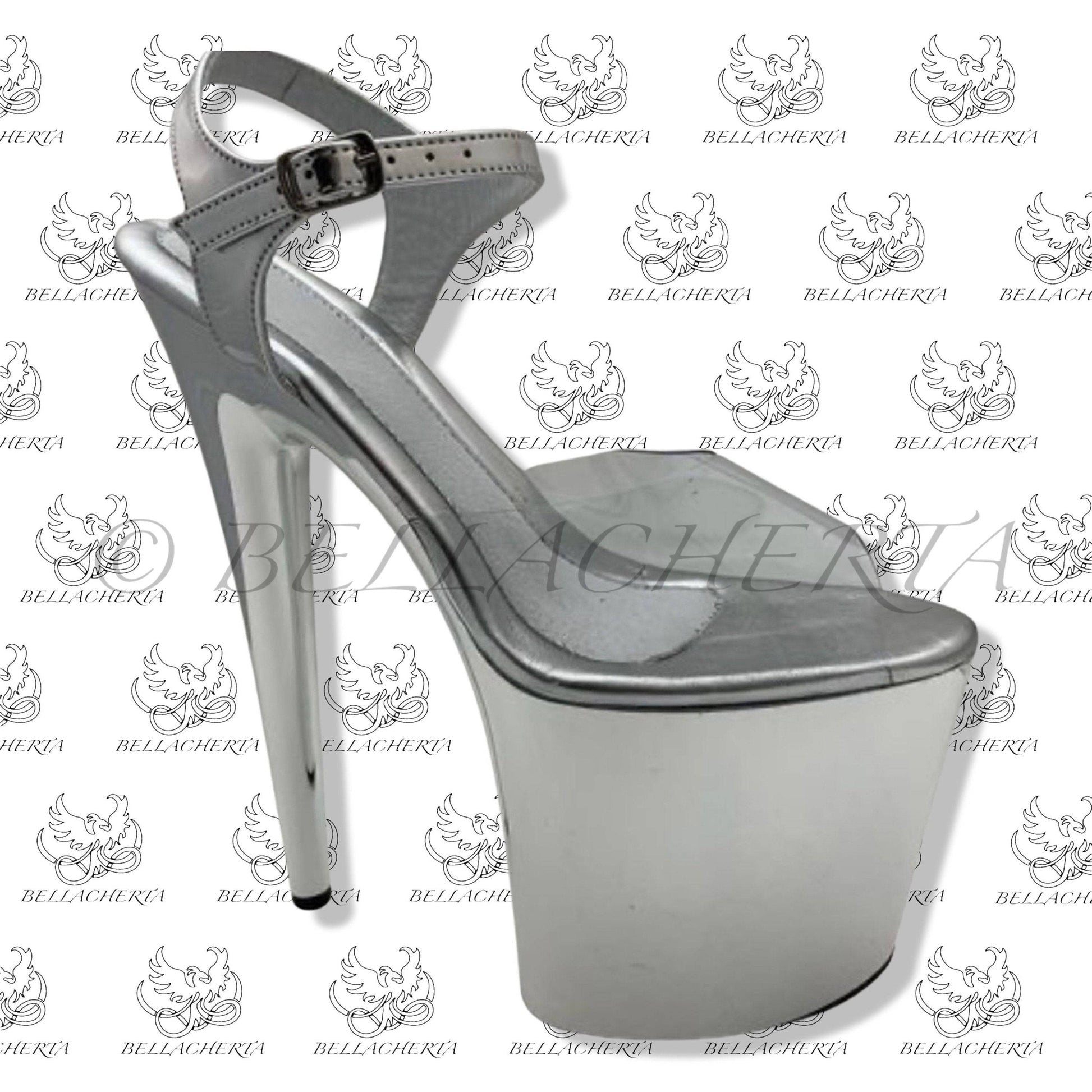 Transparent Vamp Stripper Heels