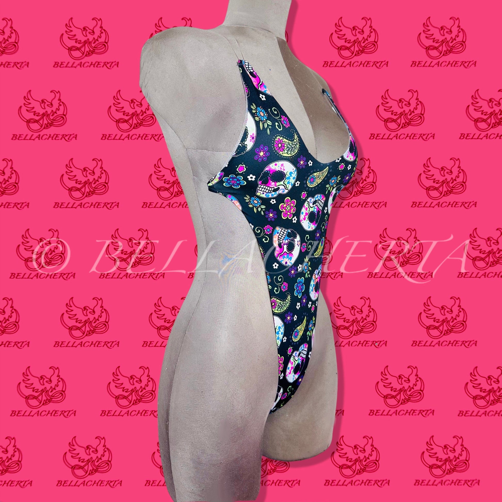 Extreme Bare Back One-piece Swimsuit, G-string T-String bottom, exotic dancewear