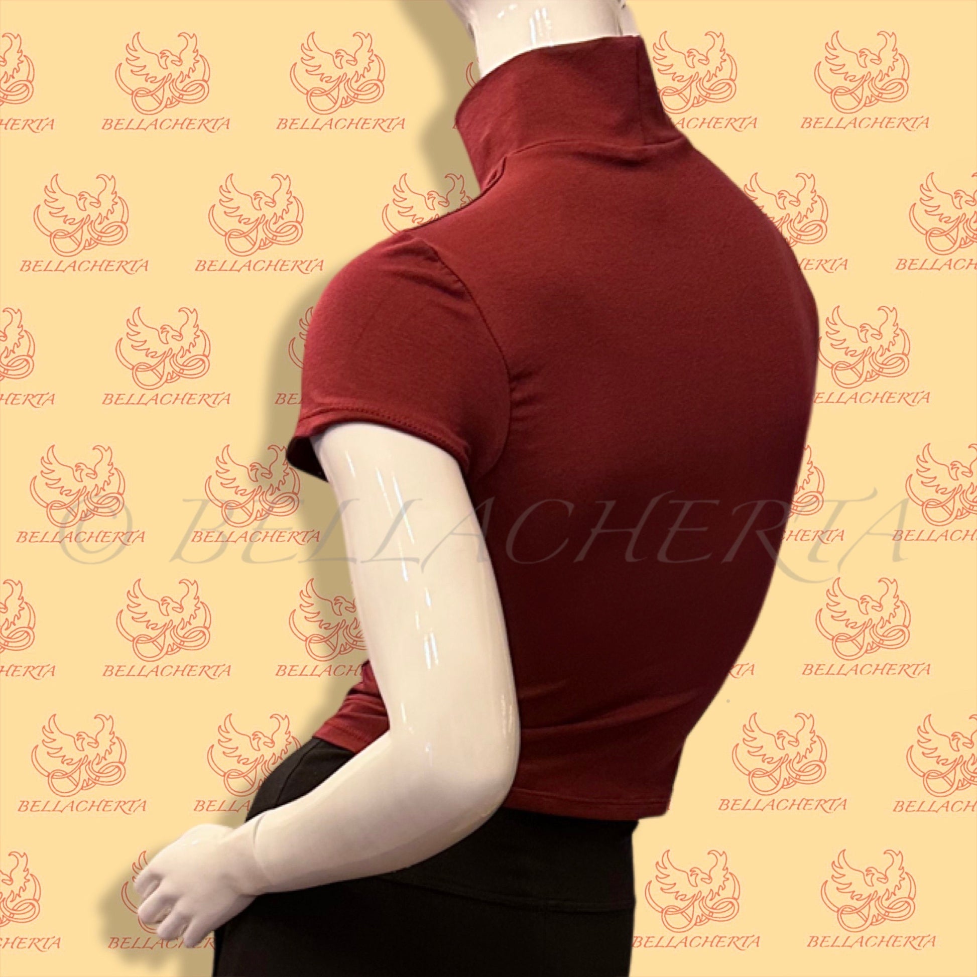 Short Sleeved Fitted Turtleneck Shirt.