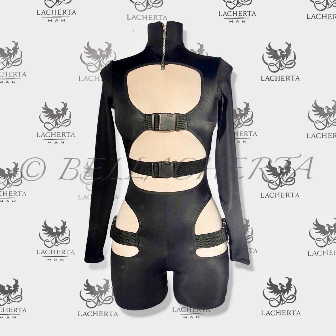 Sexy Squid Game Cosplay Parachute Buckle Cutout Bodysuit