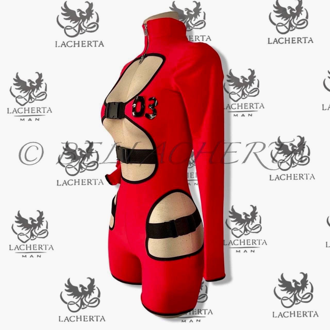 Sexy Squid Game Cosplay Parachute Buckle Cutout Bodysuit